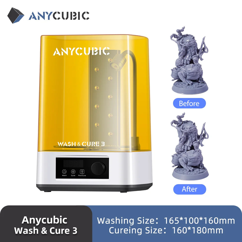 ANYCUBIC Wash & Cure 3 pro Mars Photon Mono 2 Modely LCD SLA DLP 3D tiskáren UV rotační vytvrzovací pryskyřičný čisticí stroj 2 v 1