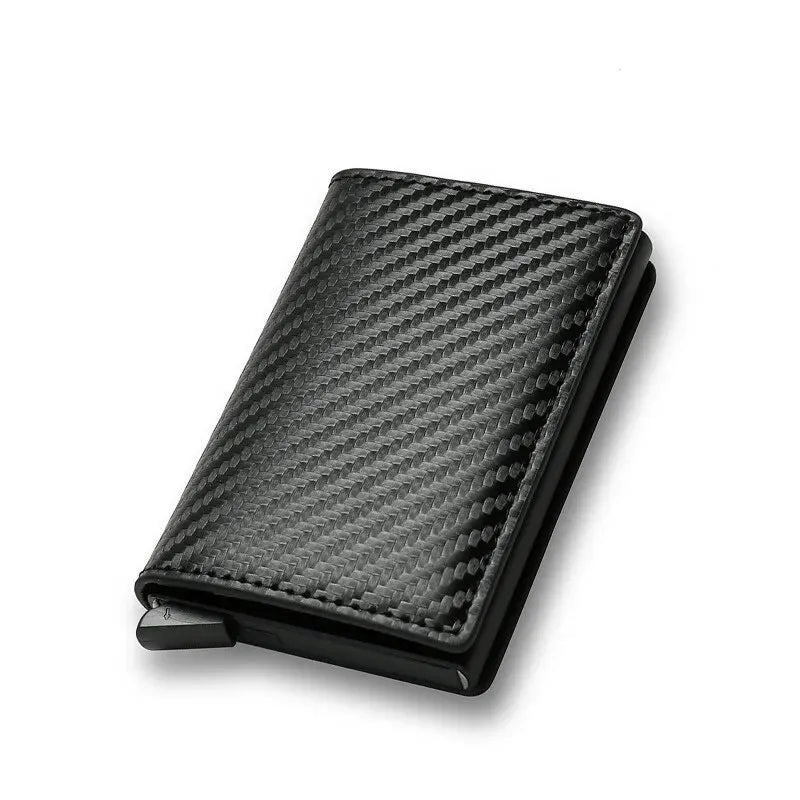 Módní Carbon Fiber Anti-theft Kreditní karta Balíček Kovové karty Box Muži Peněženka PU peněženka