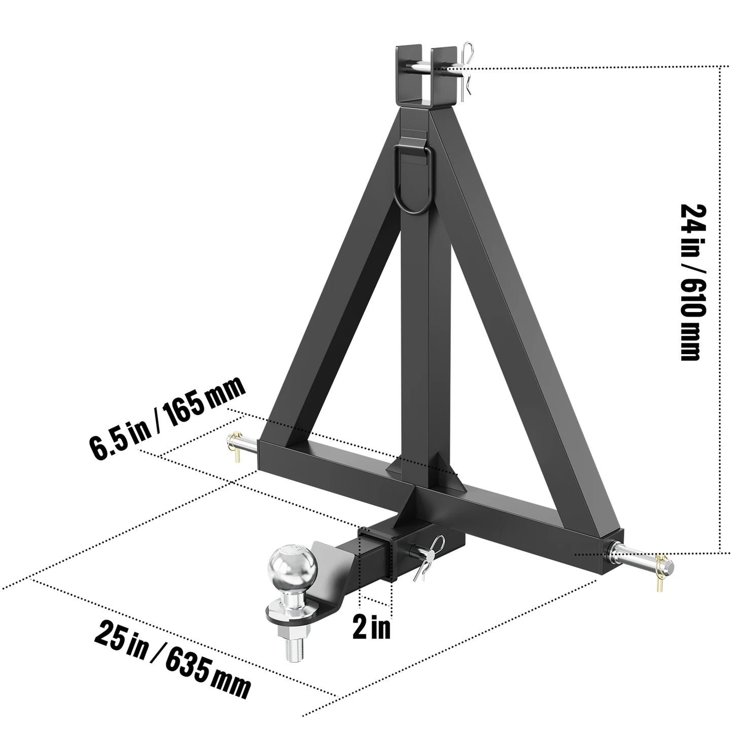 VEVOR 3-bodový závěs přijímač 3-bodový 2palcový 1 tažný vozík pro Kubota Mahindra Ford Yanmar John Deere Massey Ferguson