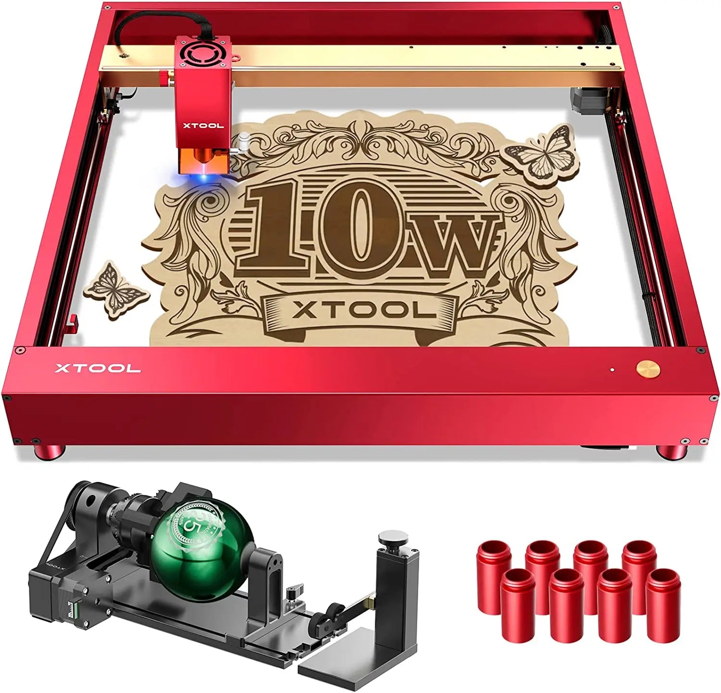 xTool D1 Pro 10W laserový gravírovač Laserové gravírování Řezací obráběcí stroje s rotační řezačkou RA2 Pro 4 v 1 pro kutily Přenosná Cortadora