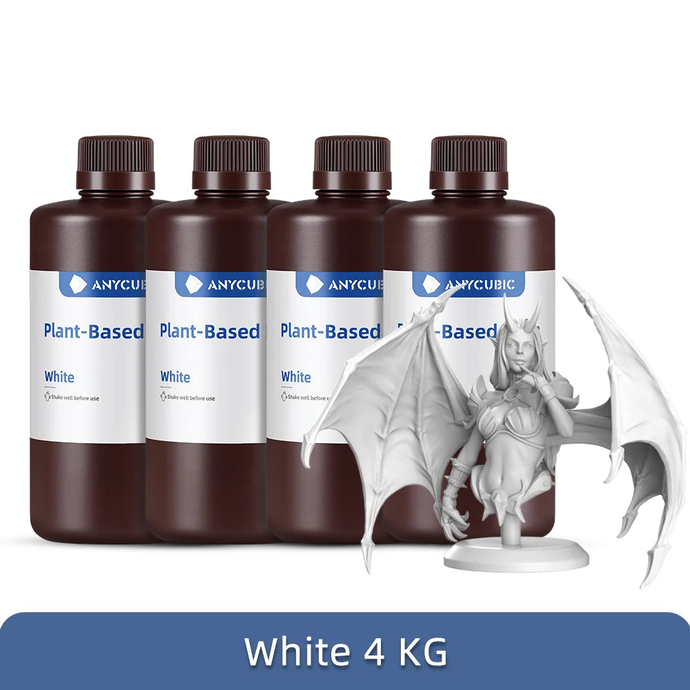4ks/šarže ANYCUBIC ECO UV pryskyřice pro LCD 3D tiskárnu Kapalný 3D tiskový materiál s nízkým zápachem 1kg/láhev Rostlinná UV pryskyřice