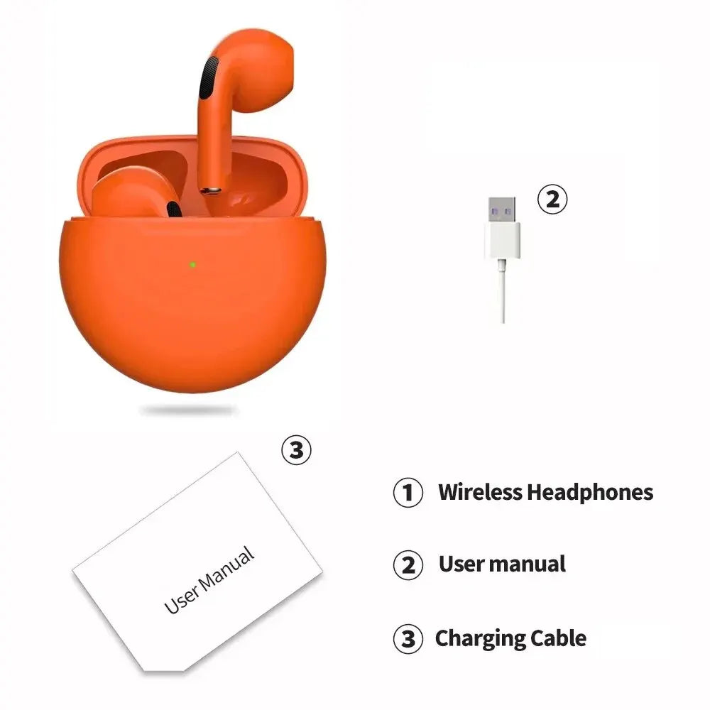 Originální sluchátka Air Pro 6 TWS Wireless Bluetooth Headset 5.3 Mini sluchátka s nabíjecím boxem na mikrofon pro sluchátka Xiaomi iPhone