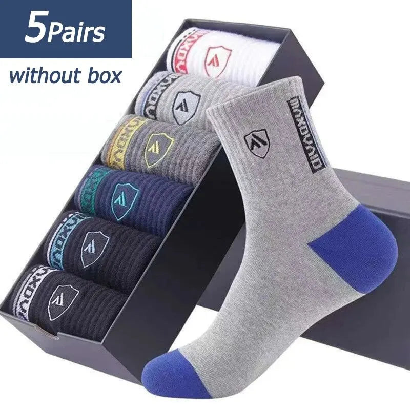 5PCS Set pánské ultra prodyšné stylové sportovní ponožky pro vysoce výkonné basketbalové fotbalové módní multibalení