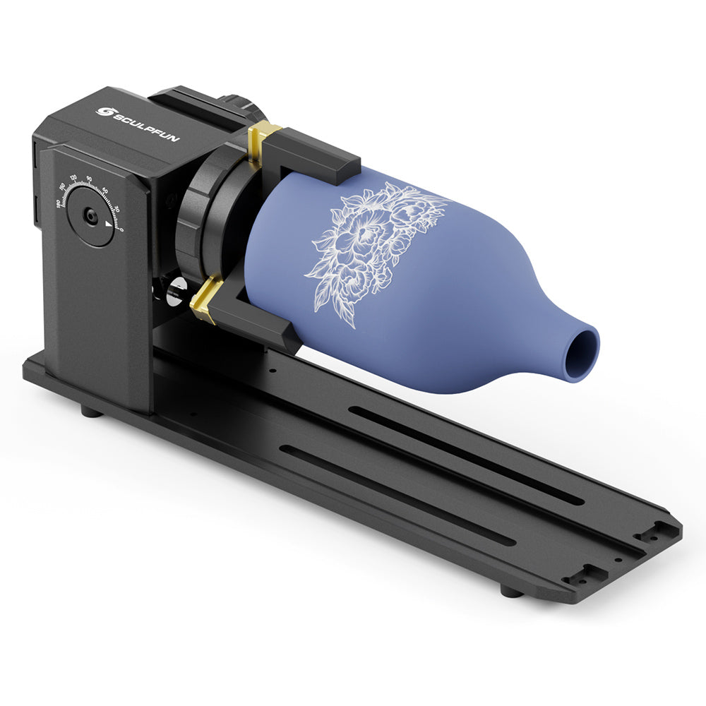 SCULPFUN RA Pro Laser Rotary Module, for Laser Engraving Cylindrical/Irregularly Round Objects, No Roller