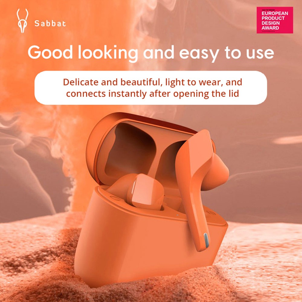 Sabbat Jetpods TWS Earbuds Intelligent Noise Reduction, Bluetooth 5.2 - Coral Red