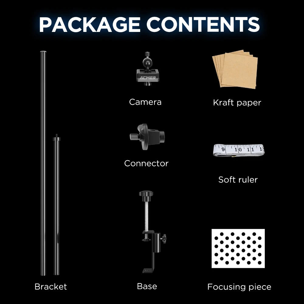 Kamera ACMER A500 Lightbrun pro ACMER XTOOL SCULPFUN Atomstack Ortur IKIER CREALITY TWO TREES COMGROW Laserové gravírování