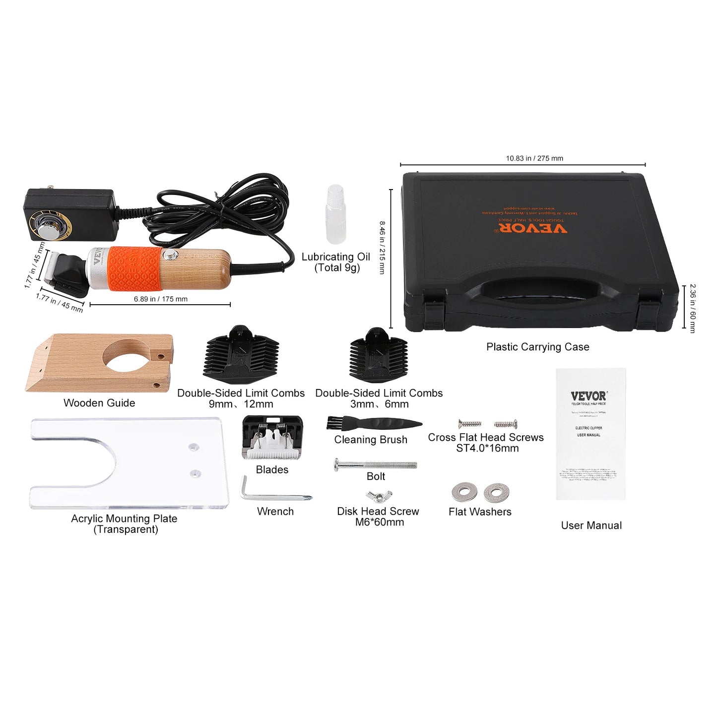 VEVOR 200W 1500-6100RPM zastřihovač koberců se stříhacím vedením Elektricky nastavitelné všívací nůžky na koberce Carver se 2 čepelemi