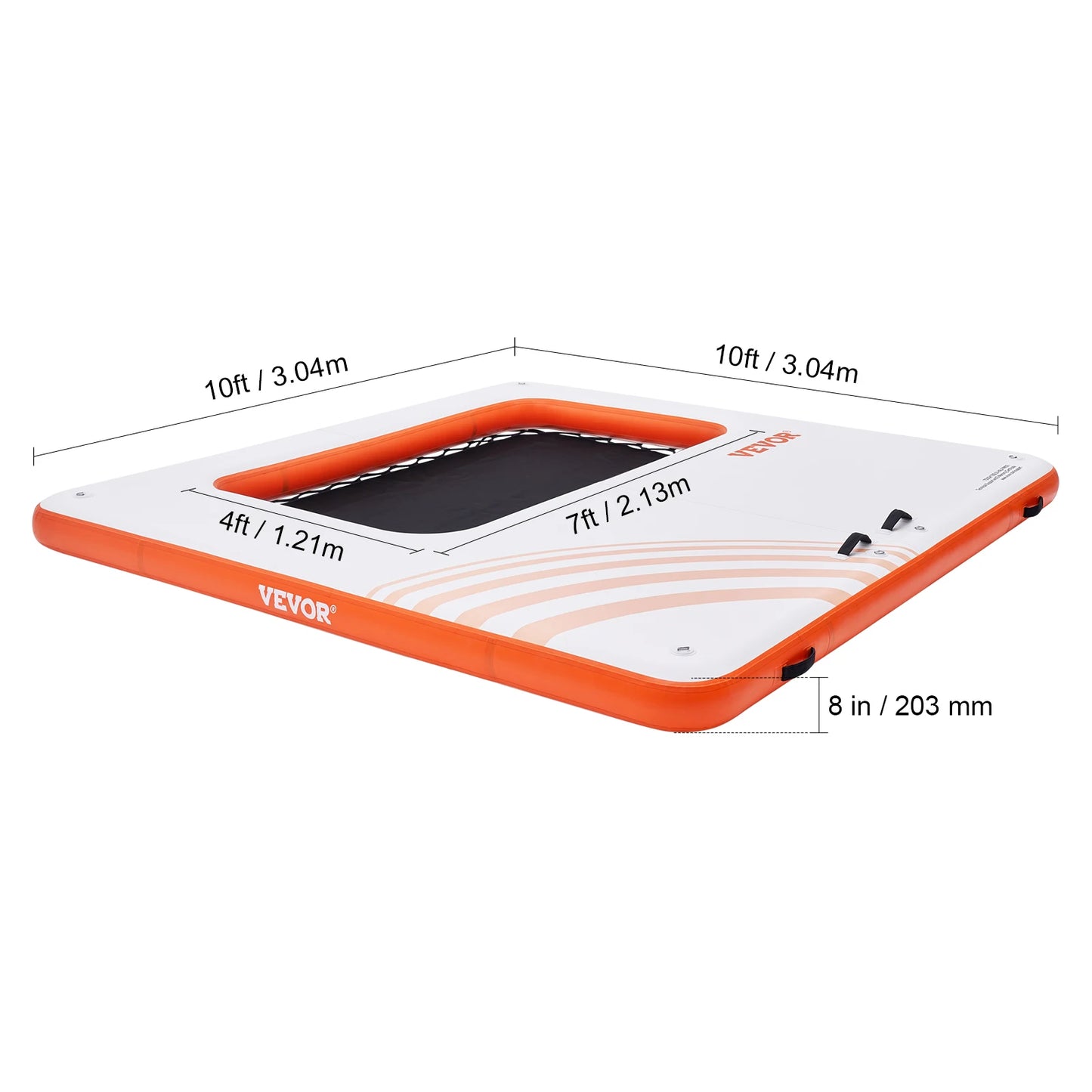 VEVOR Nafukovací plovoucí dok 10x8FT Protiskluzový vodní odnímatelný žebřík Přenosná taška na přenášení Plovoucí plošina Island Raft