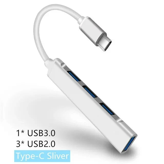 Extender Multifunkční Rozbočovač s jedním přetažením Čtyři HUB Hliníková slitina Dokovací HUB pro laptop Rozbočovač USB 3.0 Typec Multiinterface TV Mobilní telefon