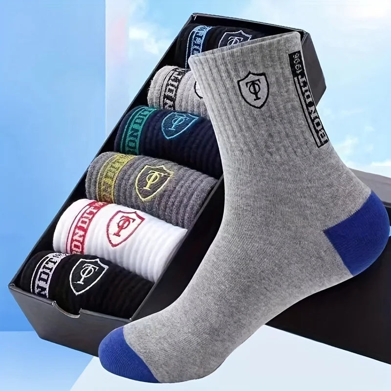 5PCS Set pánské ultra prodyšné stylové sportovní ponožky pro vysoce výkonné basketbalové fotbalové módní multibalení