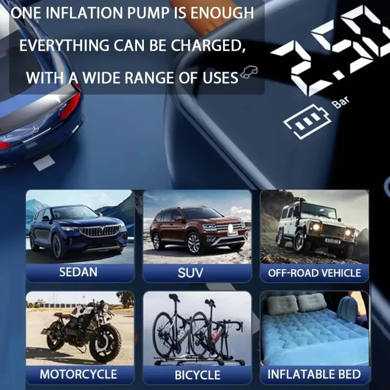 Bezdrátové čerpadlo vzduchového kompresoru na huštění pneumatik pro elektrický motocykl pro motocyklové lodě AUTO Tire Balls