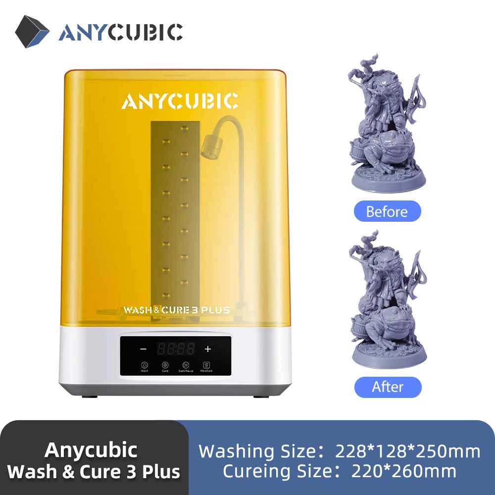 ANYCUBIC Wash & Cure 3 Plus Mycí vytvrzování Stroj 2 v 1 pro 12K Mono M5s 6K Mono X 6Ks LCD 3D tiskárny 3D modely tisku