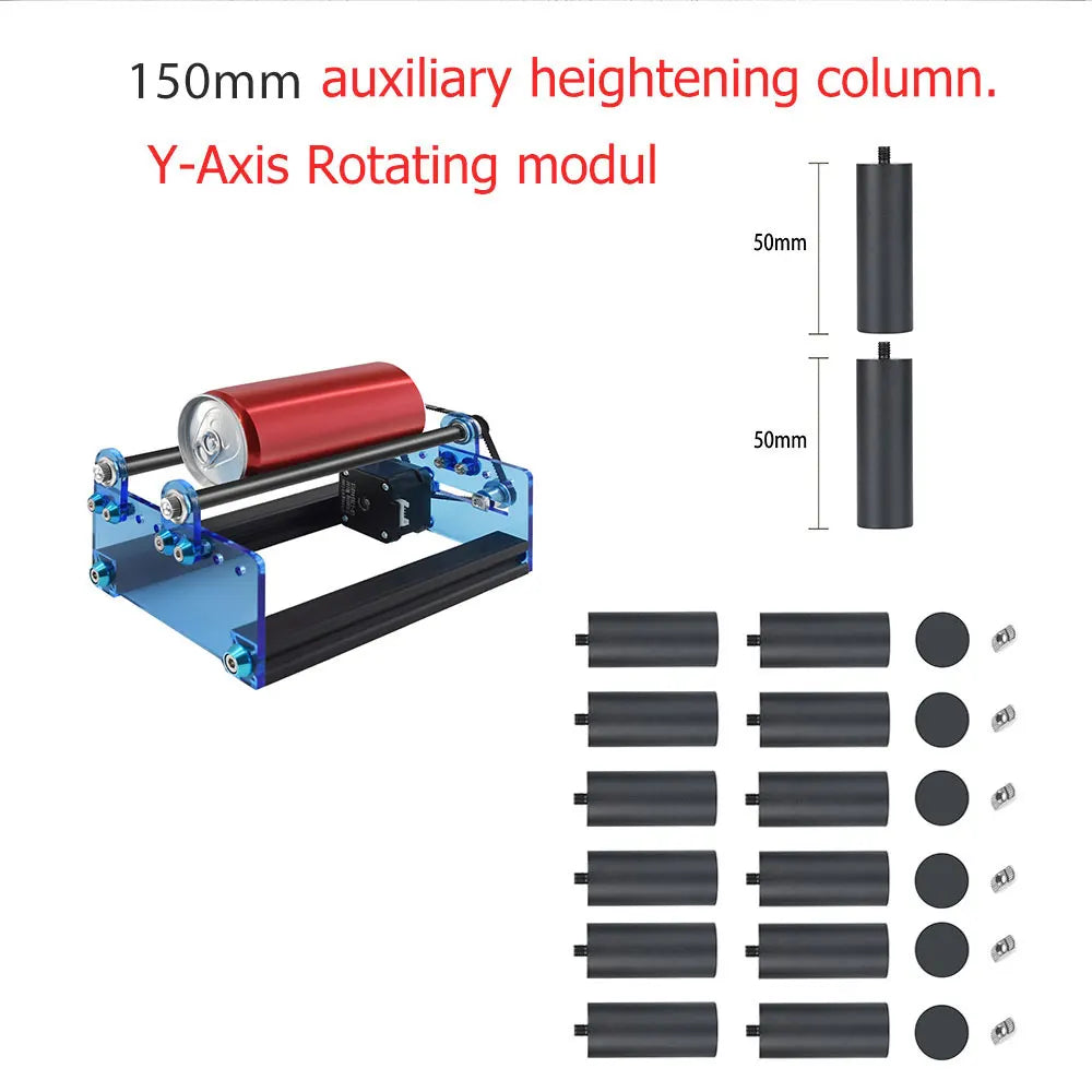 TWOTREES Univerzální laserový rytec Rotační válec Osa Y Laser Rotační hřídel Rotační 360 stupňů pro gravírování válcových předmětů