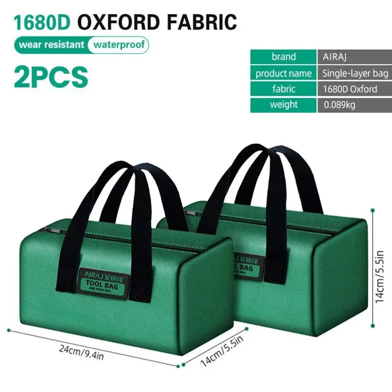 AIRAJ 2ks taška na nářadí pro elektrikáře Multifunkční, pevná a odolná Oxford zesílená dřevoobráběcí taška Přenosná taška do ruky