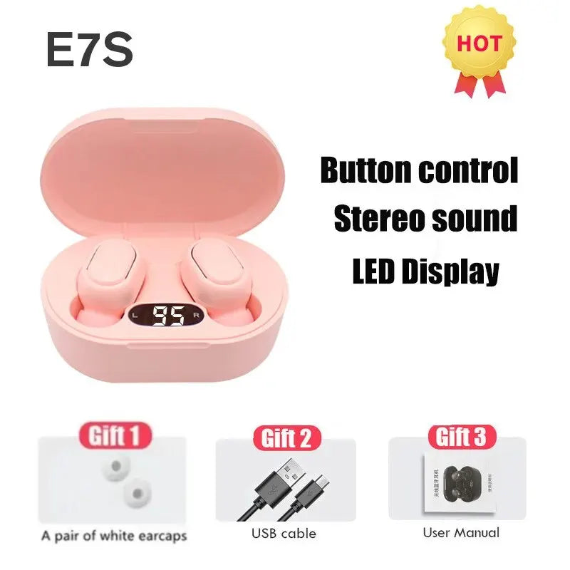TWS E7S Fone 5.3 Bluetooth sluchátka Bezdrátová sluchátka Sluchátka s potlačením hluku s mikrofonem Bezdrátová Bluetooth sluchátka pro Xiaomi