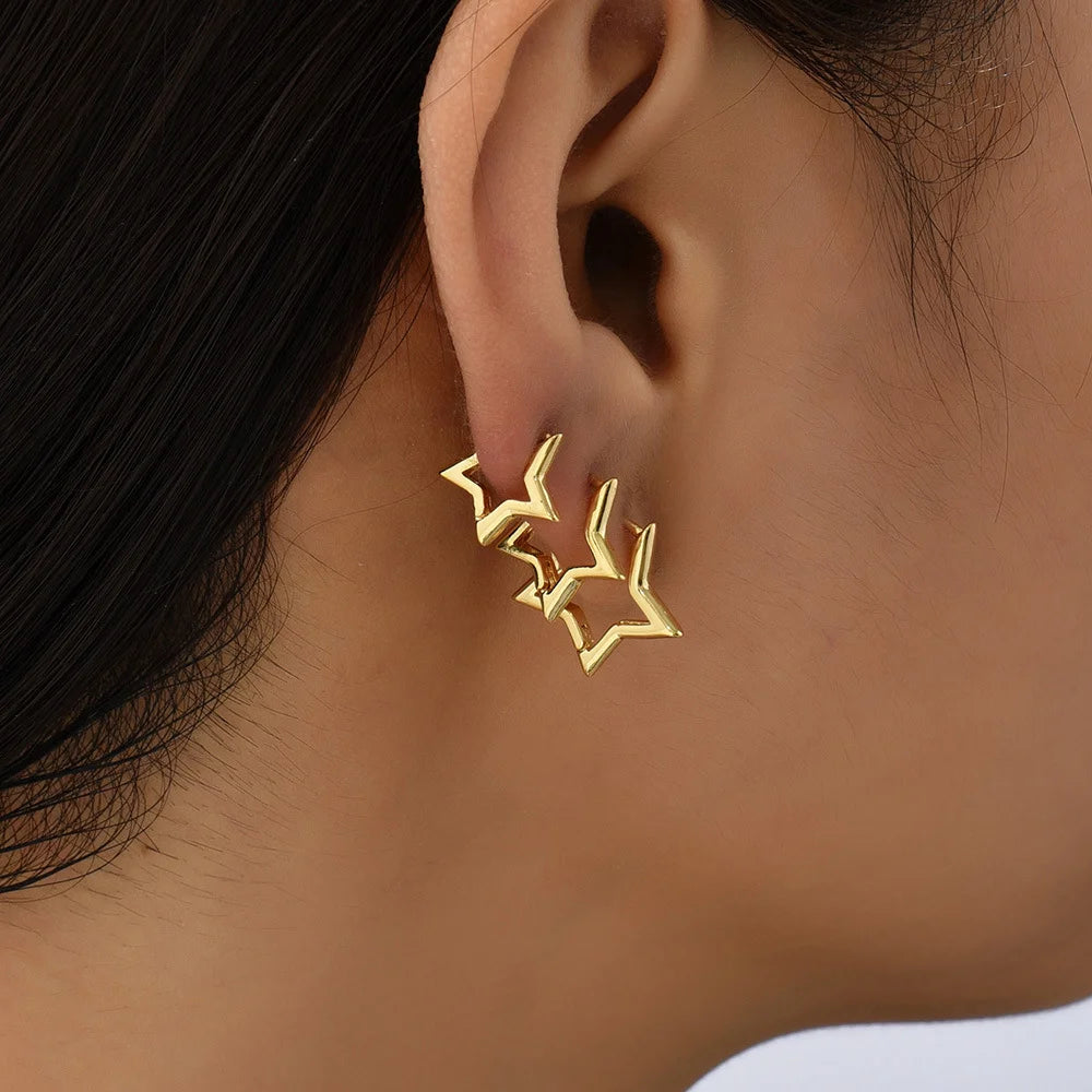 3ks Nové minimalistické měděné kovové kruhové náušnice pro ženy Jednoduchý kruh Pánské malé náušnice Punk Unisex Rock Piercing Šperky