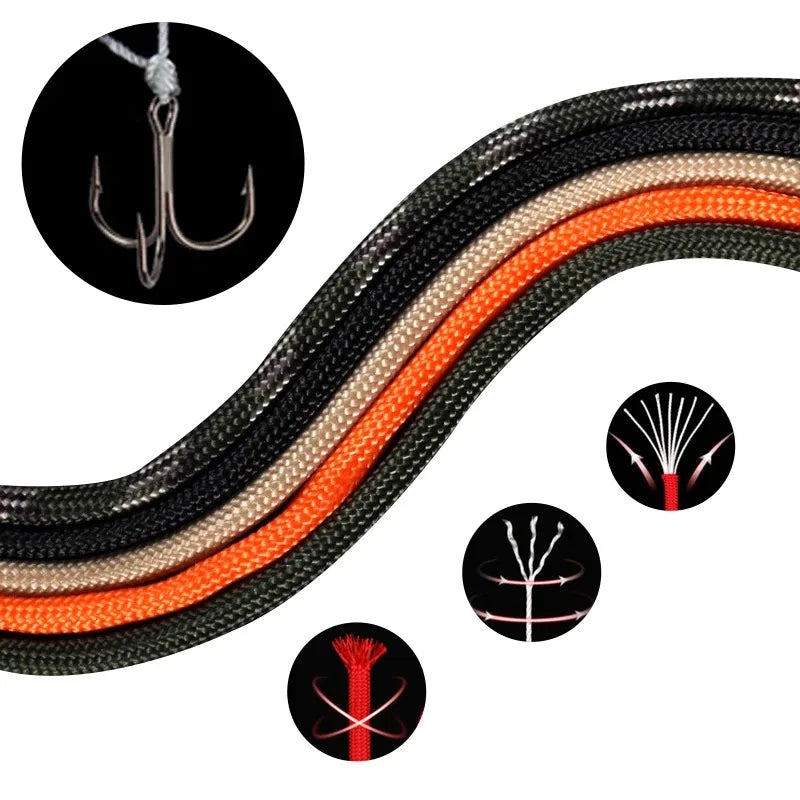 7-jádrové lano 550 Paracord 5 15 30 M Šňůra pro venkovní kempování Přežití Lanyard Padák Turistické stany Příslušenství