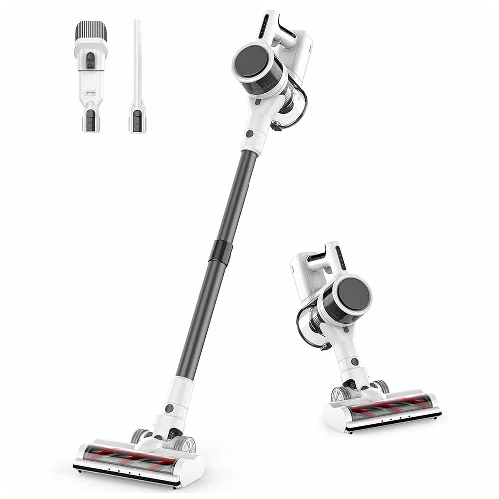 Teendow P11 Pro Cordless Vacuum Cleaner, 126,000Pa Powerful Suction, 30min Runtime, 2200mAh Battery, 450ML Dust Capacity, Quiet Operation ≤75dB, Ideal for Pet Hair & Home Cleaning, White