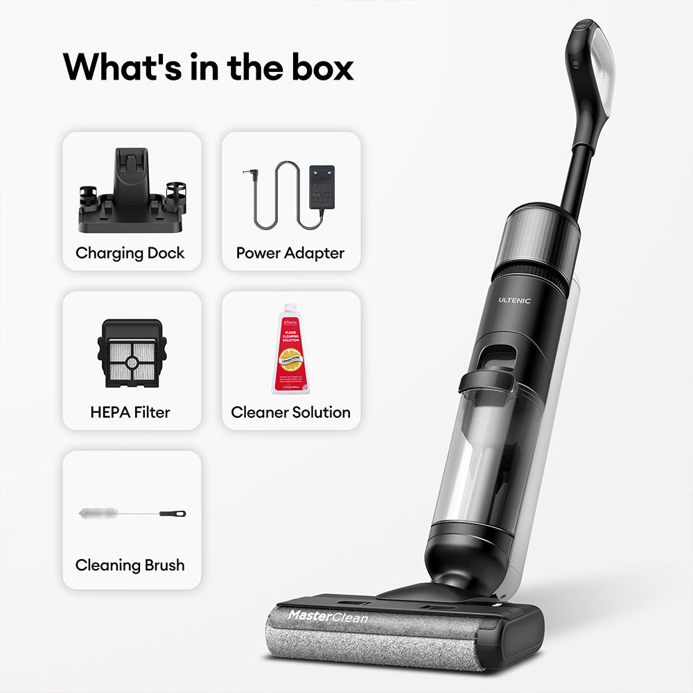 Ultenic AC1 Elite Cordless Vacuum And Mop with Self-Cleaning, Up to 50min Runtime, Smart Dirt Detection, 3 Cleaning Mode, LCD Display, Dual Tank, Self-propelled, Great for Hard Floors and Sticky Messes