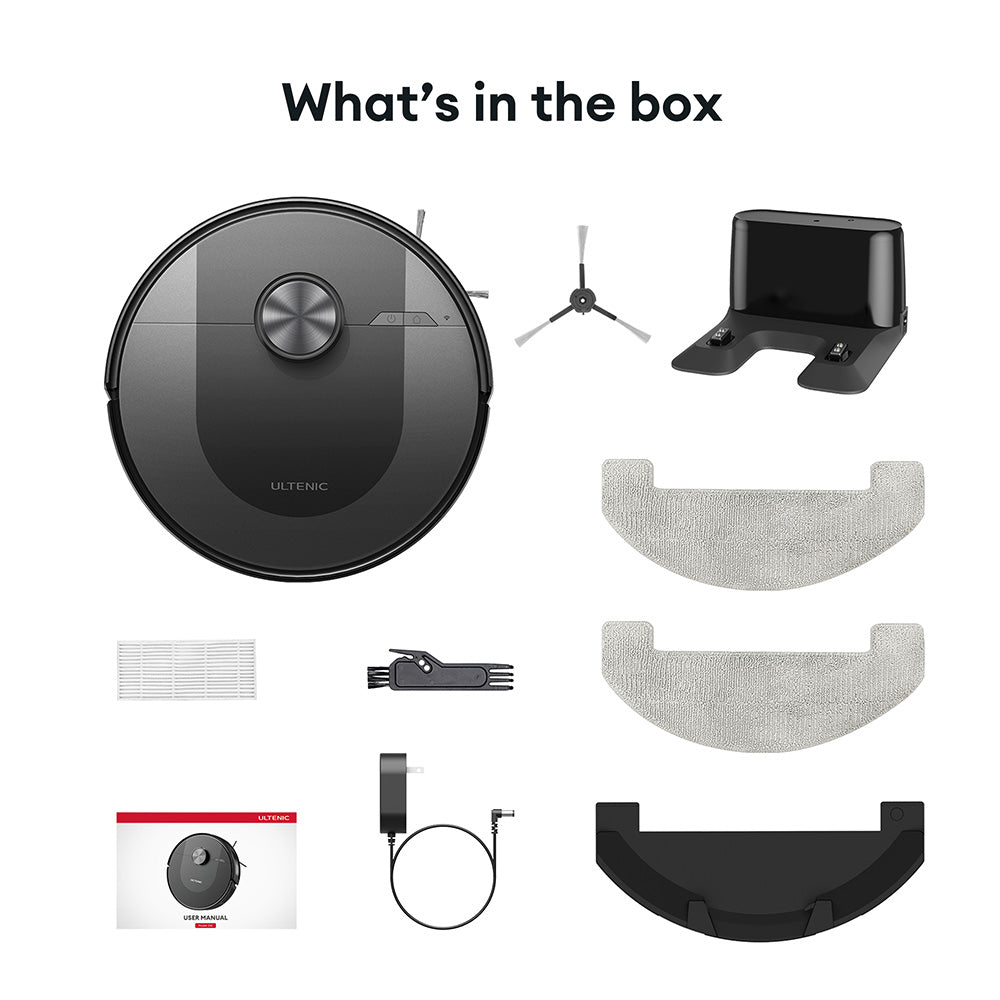 Ultenic D10 Robot Vacuum Cleaner, 15min LiDAR Quick Map, 4000Pa Suction, 120min Runtime, Carpet Auto-Boost, No-Go Zone, Time Scheduled, Siri/Alexa/APP Remote Control, for Hardwood, Tiles, Carpet, etc.