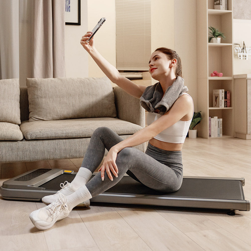 UREVO U1 Under Desk Walking Treadmill, 42x125cm Running Area, 2.25HP Motor, Max Load 120kg, LED Display, for Home