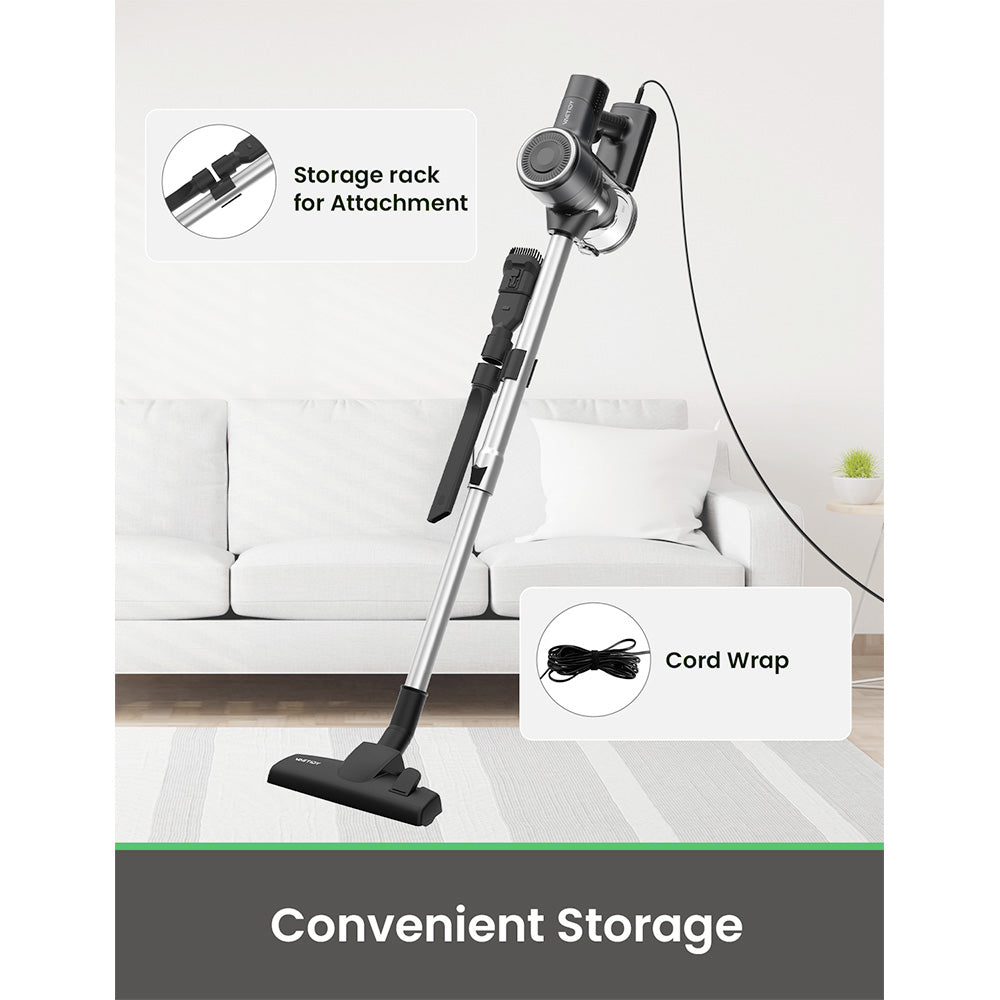 Vactidy C6 Corded Vacuum Cleaner, 18kPa Powerful Suction, 800ml Dust Box, with 7m Cable, 600W Motor, HEPA Filter, Anti-Overheating/Anti-scalding