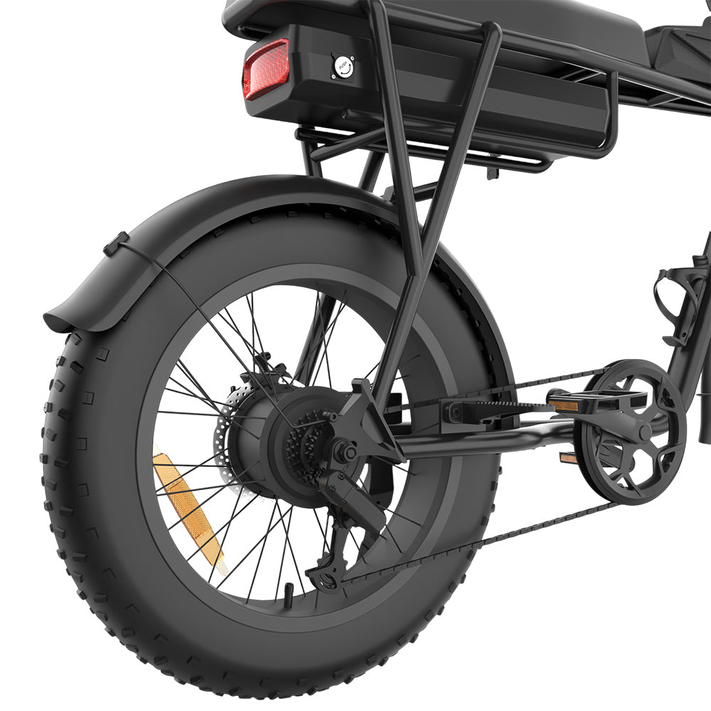 YAMALI FXH-006 Electric Bike, 350W Motor, 48V 18Ah Battery, 20*4'' Fat Tires, 40km/h Max Speed, 50km Range, Shimano 7 Speed, Front & Rear Mechanical Disc Brakes, Shimano 7 Speed, LCD Display - Black