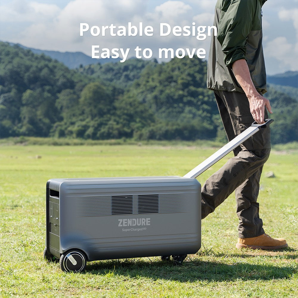 ZENDURE SuperBase V6400 Portable Power Station, 6438Wh Semi-Solid State Battery, 3800 AC Output, Expandable to 64380Wh, 120V/240V Dual Voltage, 16 Outputs, 3000W Solar Input, APP Control