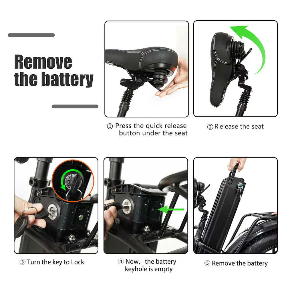 CMACEWHEEL T20 Electric Bike 20*4.0 inch CST Fat Tire 750W Motor 45km/h Max Speed 48V 17Ah Battery - Black