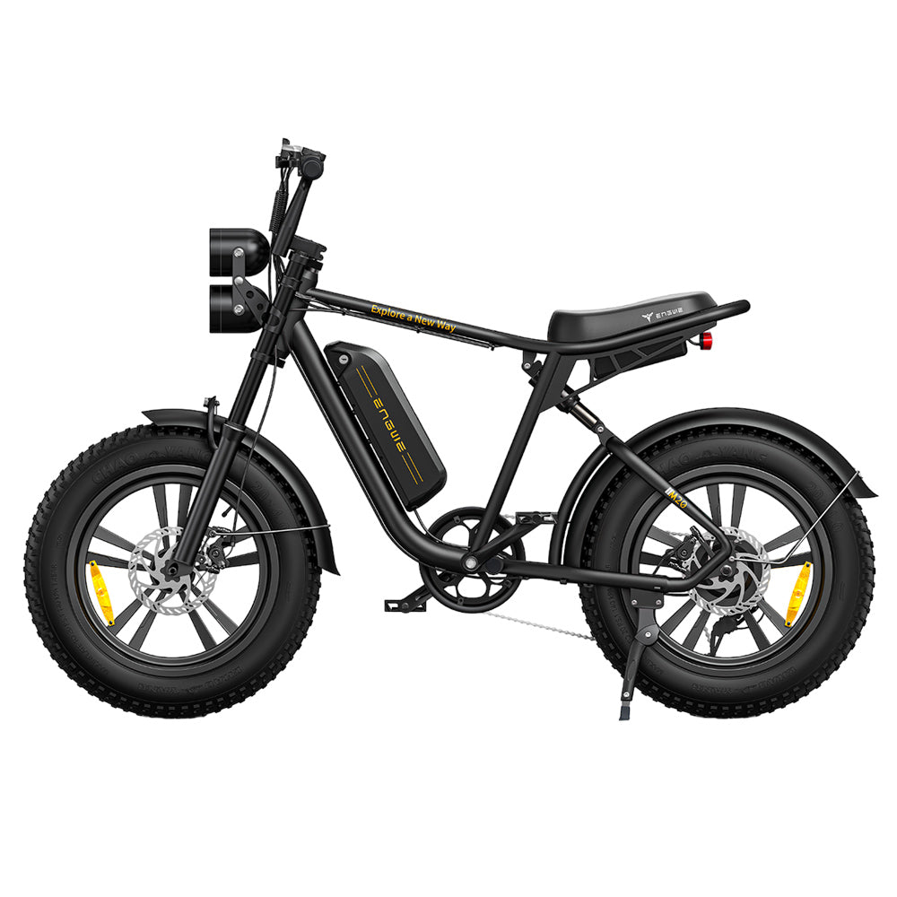 ENGWE M20 Electric Bike 20*4.0'' Fat Tires 750W Brushless Motor 45Km/h Max Speed 48V 13Ah Battery 75KM Range Double Disc Brake Shimano 7-Speed Gears Dual Shock Systems - Black