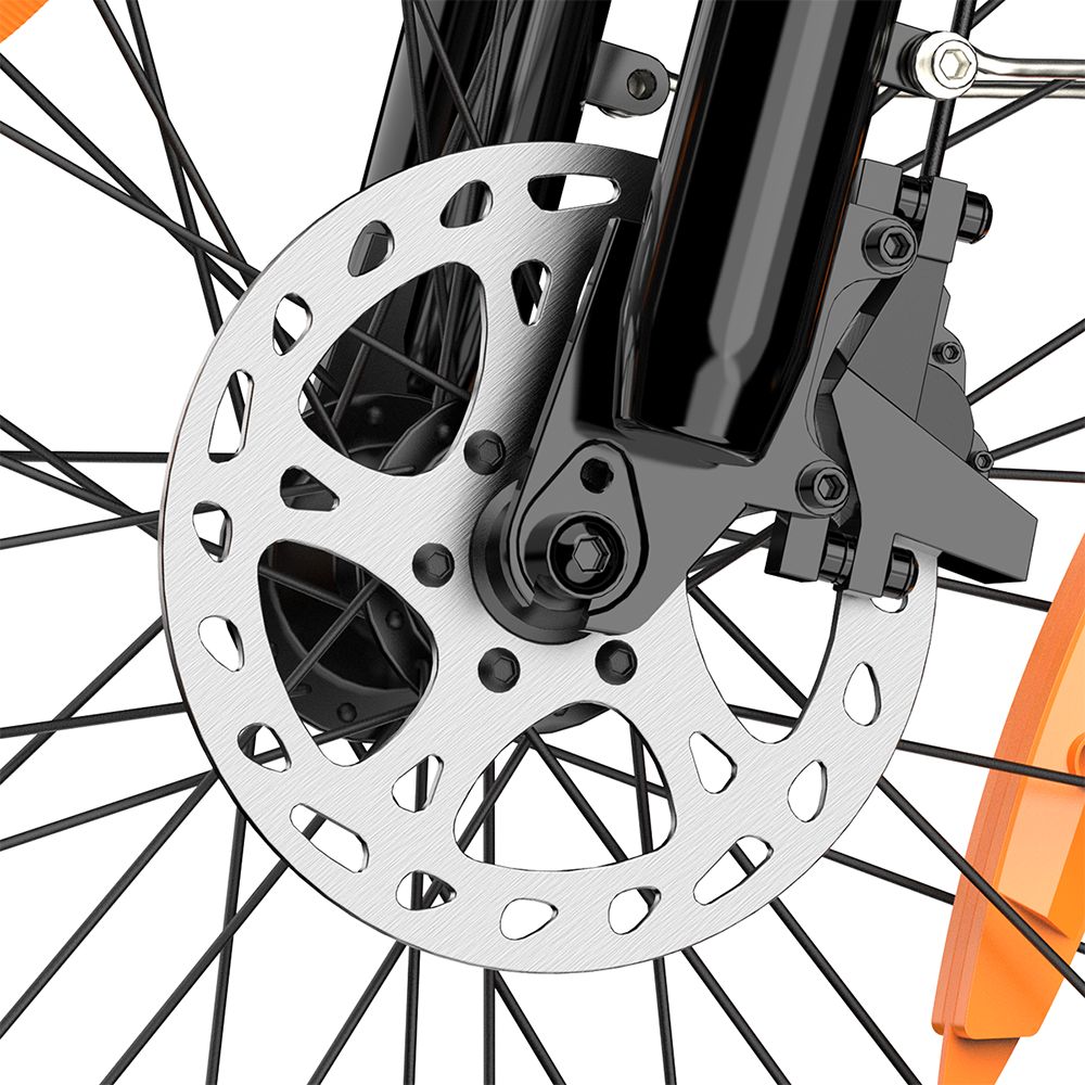 ESKUTE Star Folding Electric Bike 20*4.0 inch Fat Tire 250W Motor 25KM/H Max Speed 36V 25Ah Battery 100km Range Shimano 7-Speed Gear Hydraulic Disc Brakes - Black