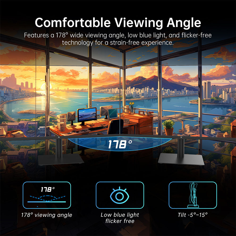 KTC H32T13 Gaming Monitor, 32 inch 2560*1440 16:9 IPS Screen, 100Hz Refresh Rate, FreeSync & G-Sync, 1000:1 Contrast Ratio, Low Blue Light & Flicker Free, 2*HDMI 2.0, 1*DP1.4, 1*Earphone Jack, VESA Mount