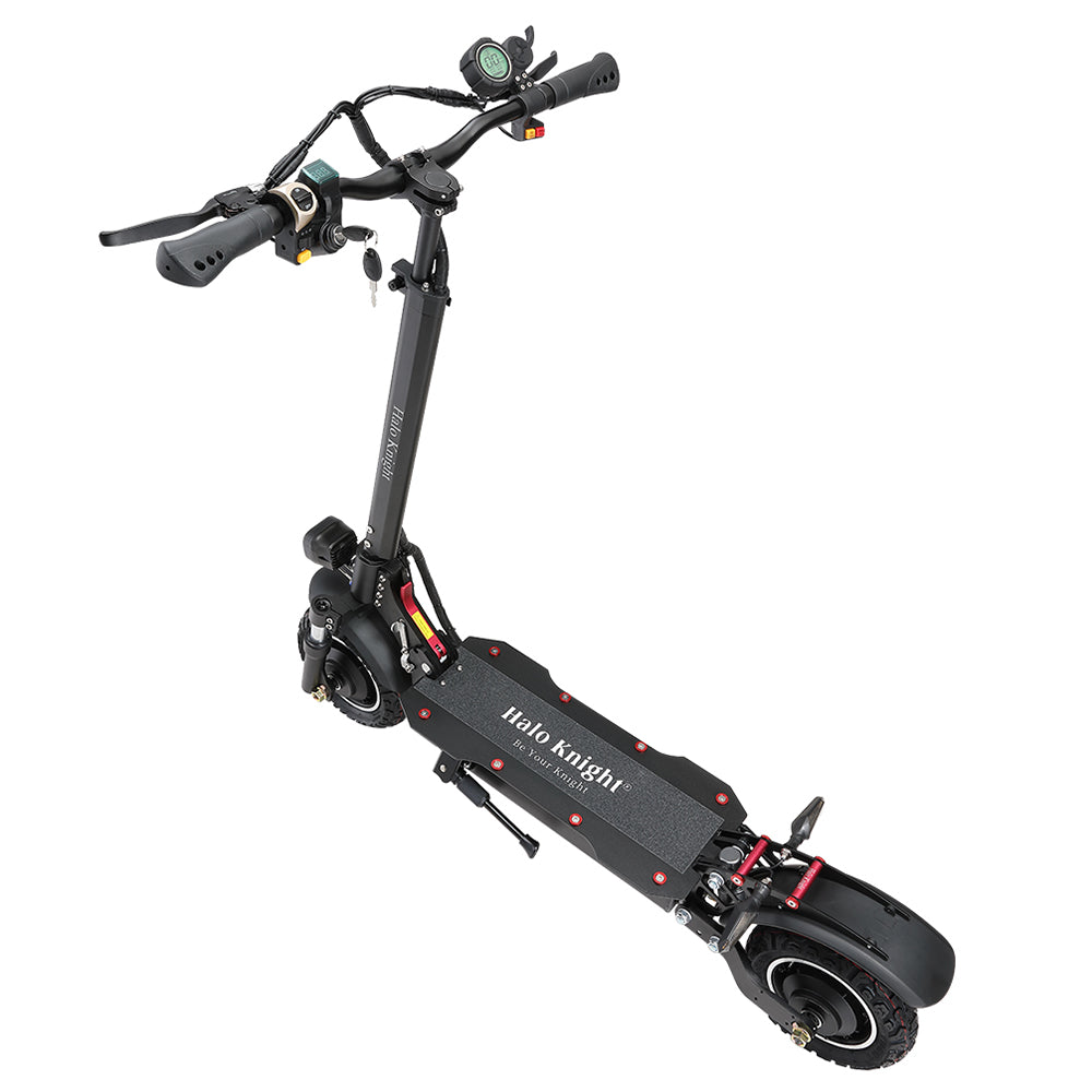 Halo Knight T104 Electric Scooter 10 inch Off-road Tires 1000W*2 Motor 65km/h Max Speed Remote control 52V 21Ah Battery 45km Range - Black