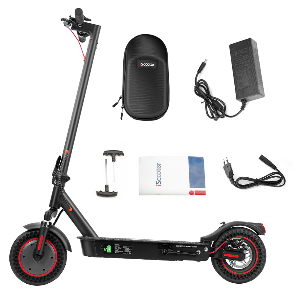 iScooter i9 Max Electric Scooter 10 Inch Honeycomb Tire 500W Motor 25km/h 36V 10Ah Battery 30-40km Max Range 120KG Load Dual Shock Absorption Smart APP Control