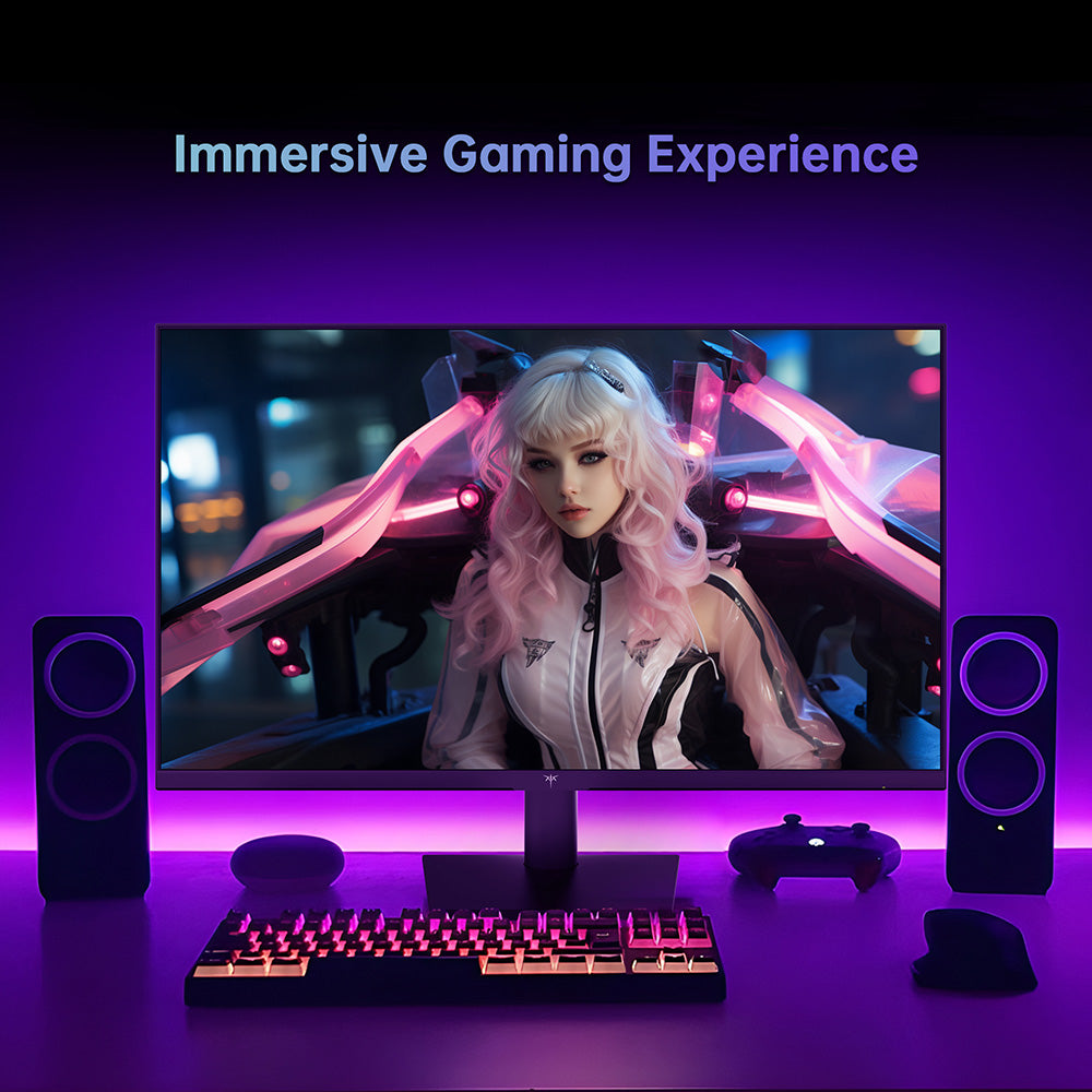 KTC H27V13 27-inch Gaming Monitor, 1920x1080 FHD 16:9 VA Panel, 100Hz Refresh Rate, 4000:1 Contrast Ratio, 106% sRGB HDR10 8ms Response Time, Low Blue Light, FreeSync & G-Sync Compatible, HDMI VGA Audio Out, VESA Wall Mount Tilt Adjustment Displayer