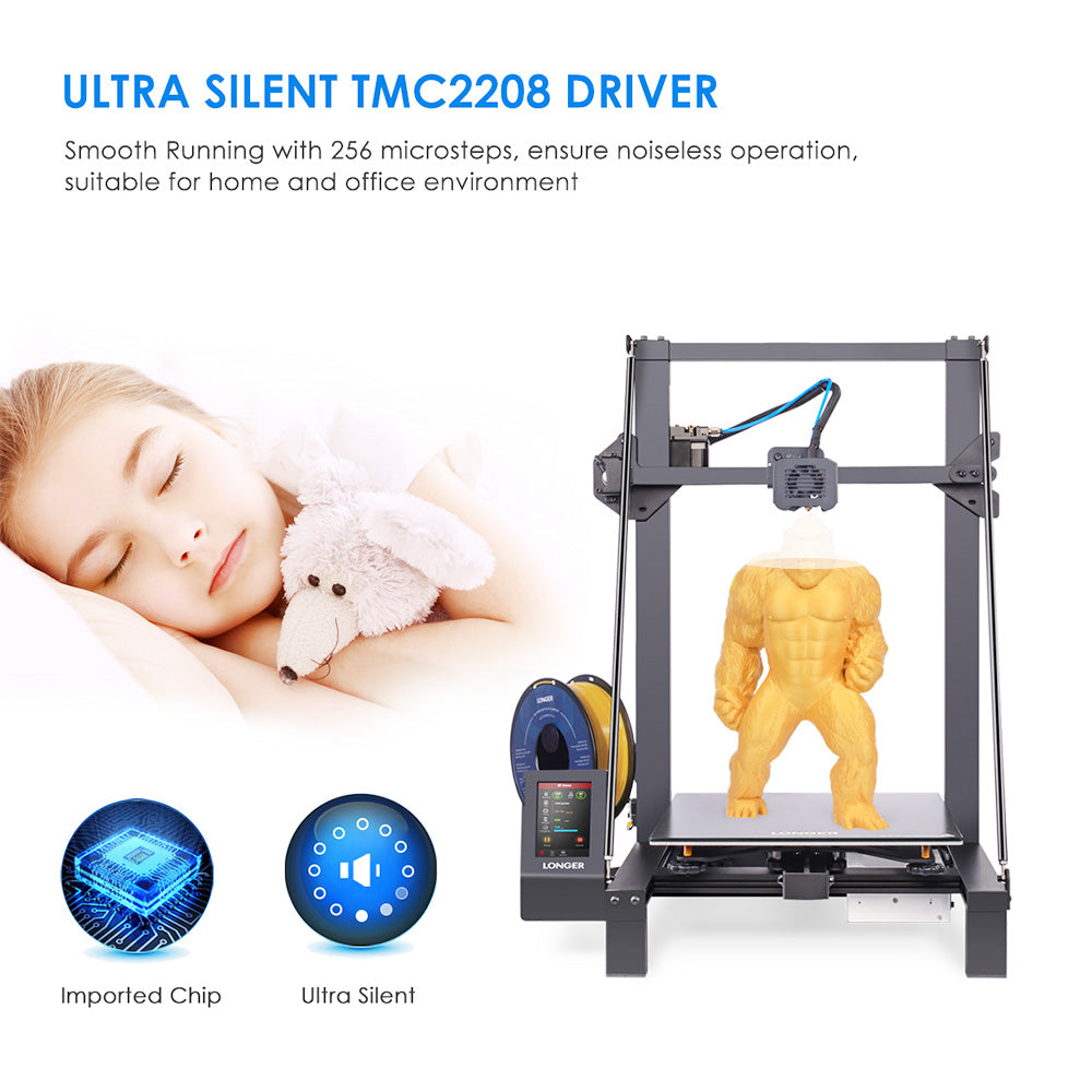 LONGER LK5 Pro 3D Printer Upgraded Edition, Dual Blower Fan, 90% Pre-Assembled, Silent Motherboard, 300*300*400mm