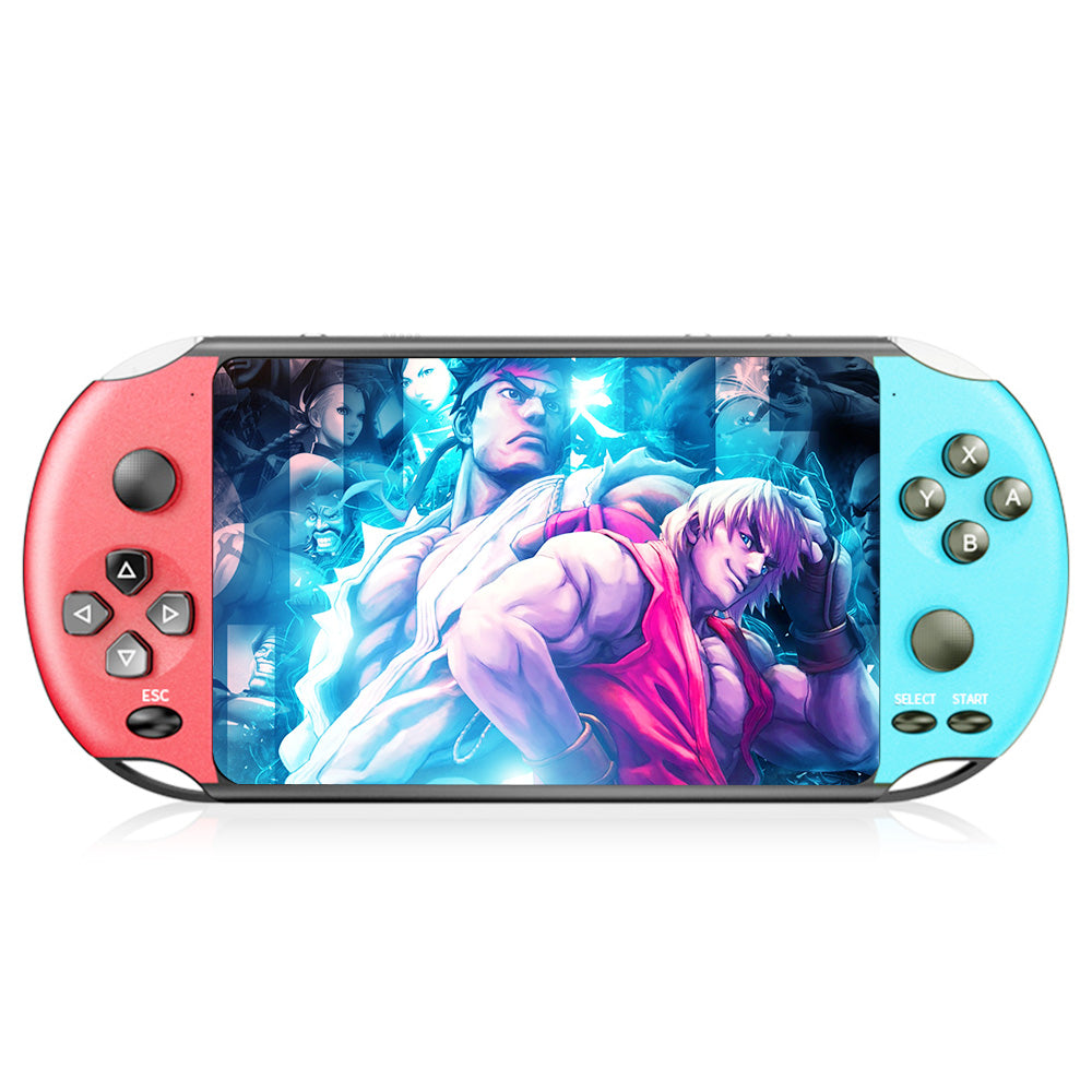 Powkiddy X12 Retro Handheld Game Console 5.1 inch IPS Screen Built-in 8GB Storage - Blue Red