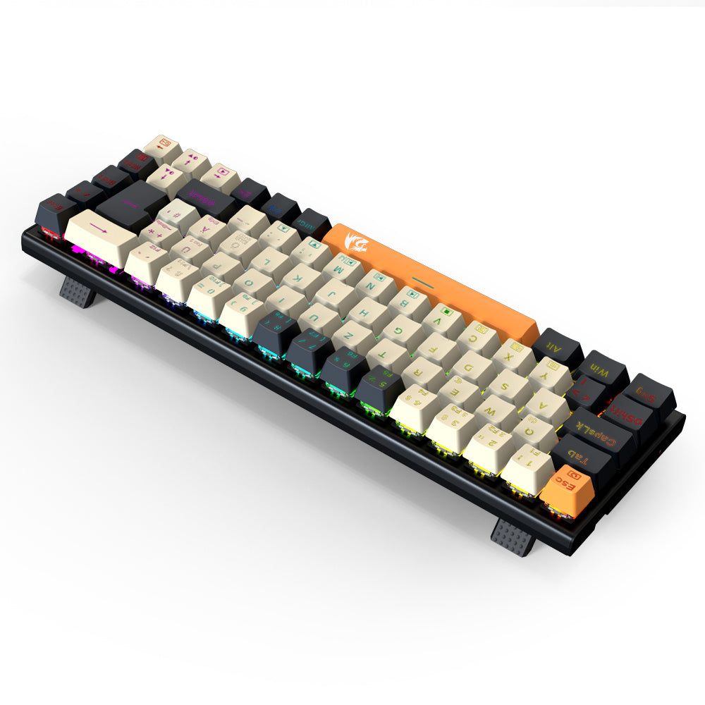 Redragon QWERTZ German Layout K633CGO-RGB Ryze 68-Key Mechanical Gaming Keyboard, Red Switch RGB Backlight Metal Panel USB-C Wired Connection, Hot-Swappable Mechanical Switches Programmable Keys Colorful PBT Keycaps with 4 Extra Outemu Switches