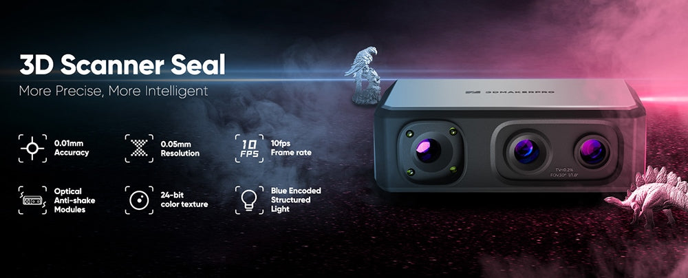 3D skener 3DMakerpro Seal, přesnost 0,01 mm, rozlišení 0,05 mm, 24bitové snímání barev