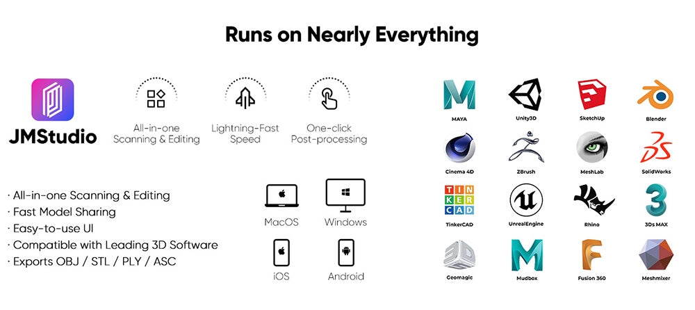 3D skener 3DMakerpro Seal, přesnost 0,01 mm, rozlišení 0,05 mm, 24bitové snímání barev
