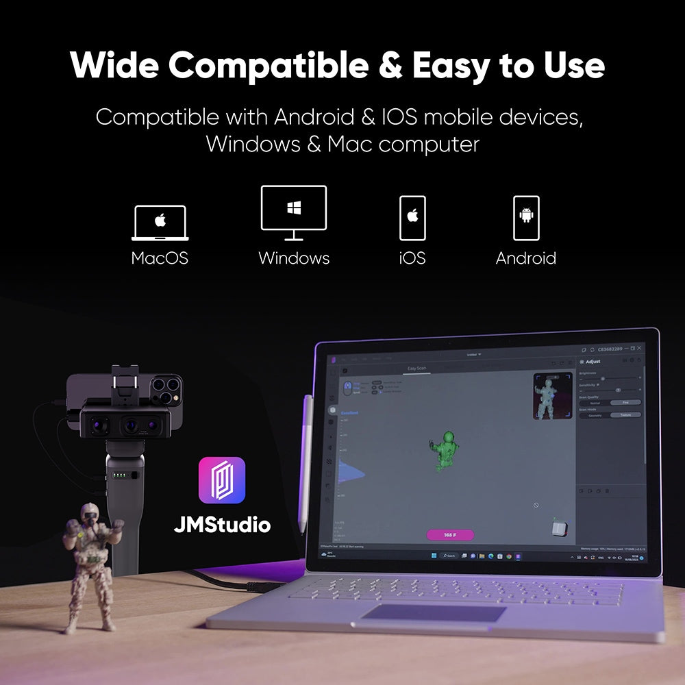 3D skener 3DMakerpro Seal, přesnost 0,01 mm, rozlišení 0,05 mm, 24bitové snímání barev