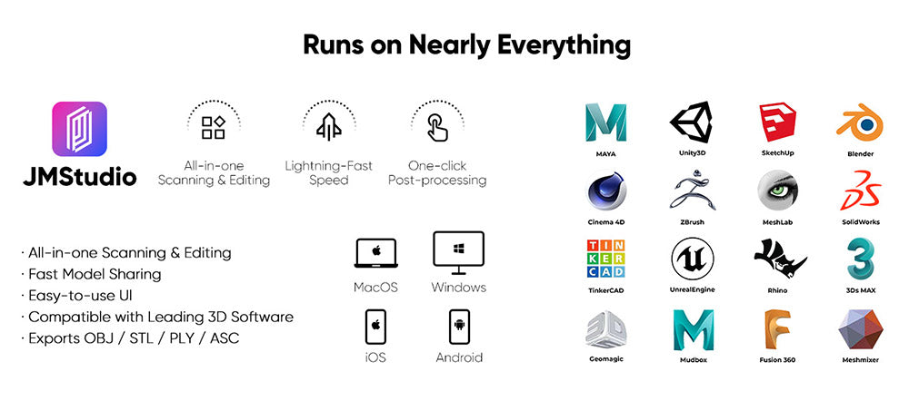 3D skener 3DMakerpro Seal Lite, přesnost 0,02 mm, rozlišení 0,07 mm, objektivy s ochranou proti otřesům, snímková frekvence 10 snímků za sekundu, vizuální sledování