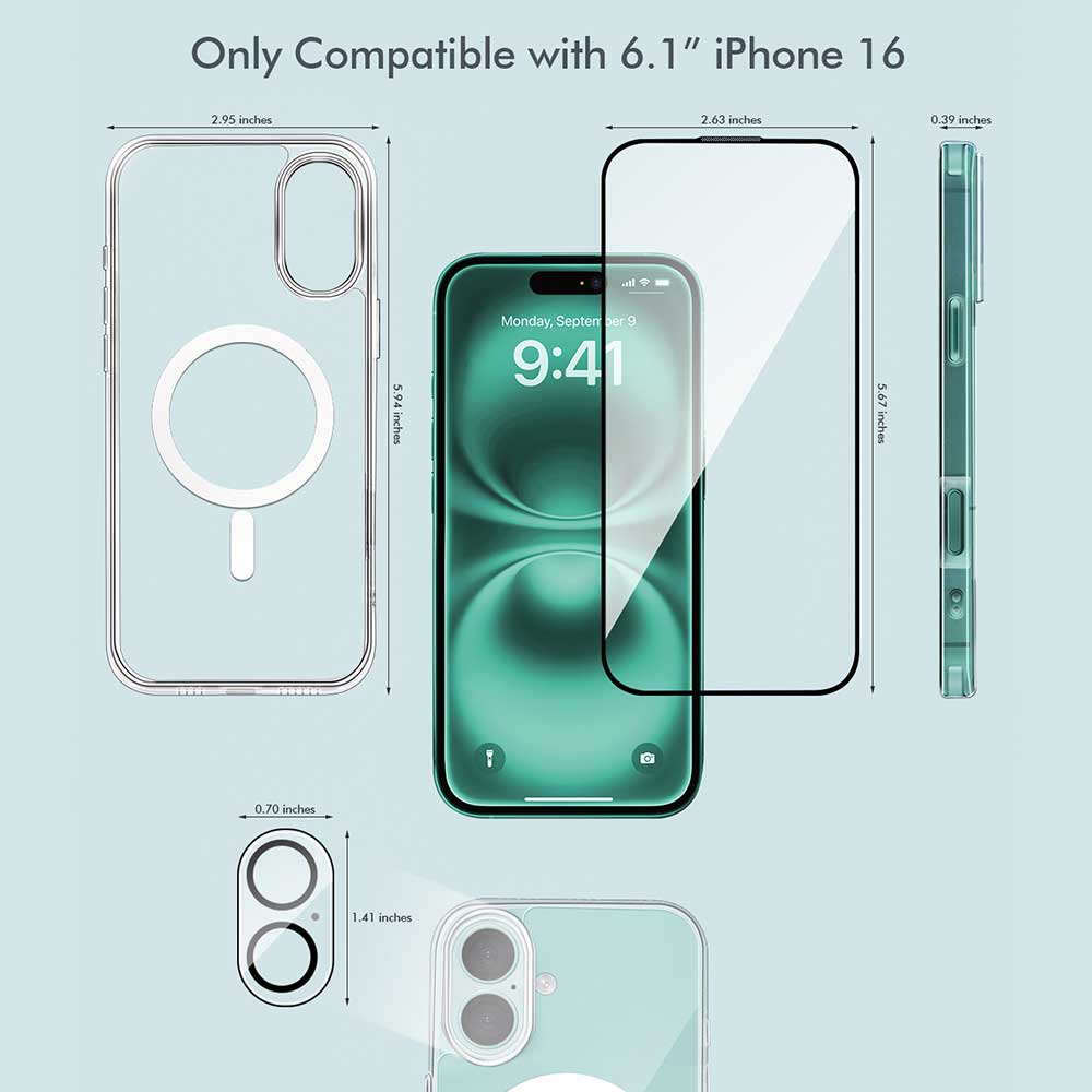 3inuS S61 Phone Case and Screen Protector for iPhone 16