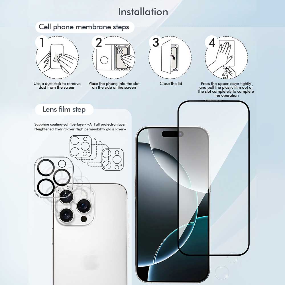 3inuS S63 Phone Case and Screen Protector for iPhone 16 Pro Max