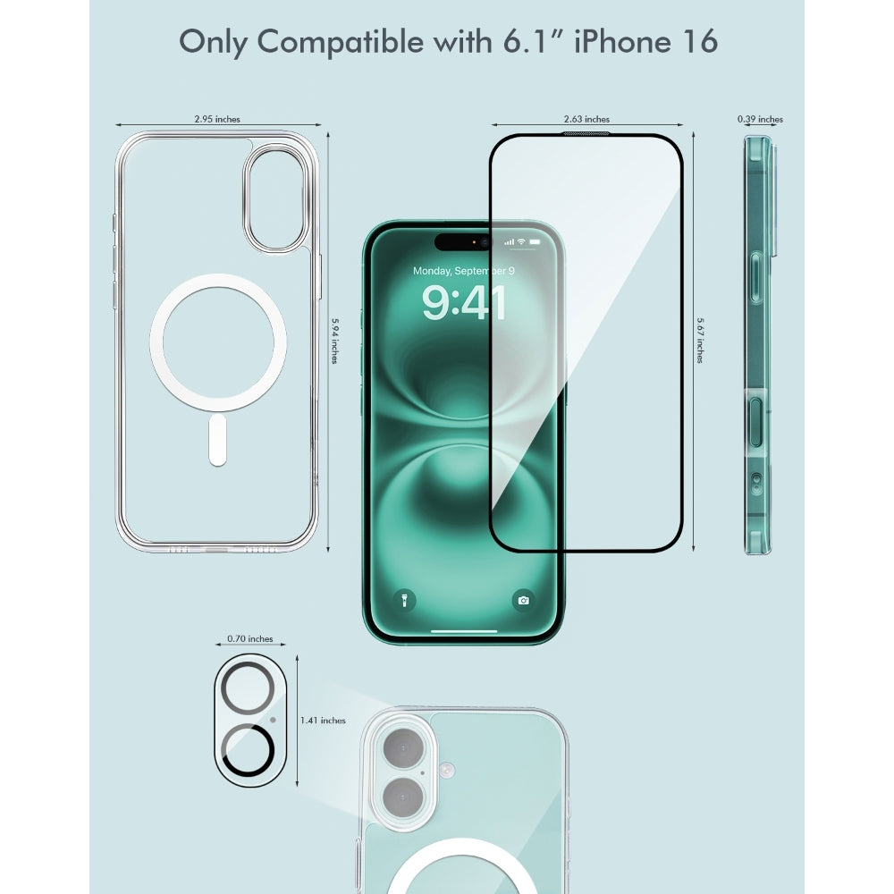 Pouzdro a ochranný kryt na displej 3inuS S61 pro iPhone 16