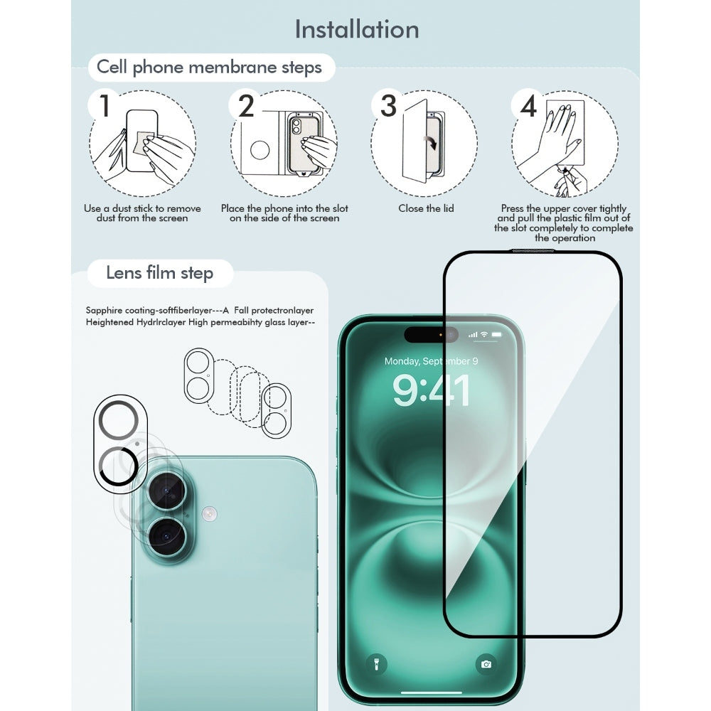 Pouzdro a ochranný kryt na displej 3inuS S61 pro iPhone 16