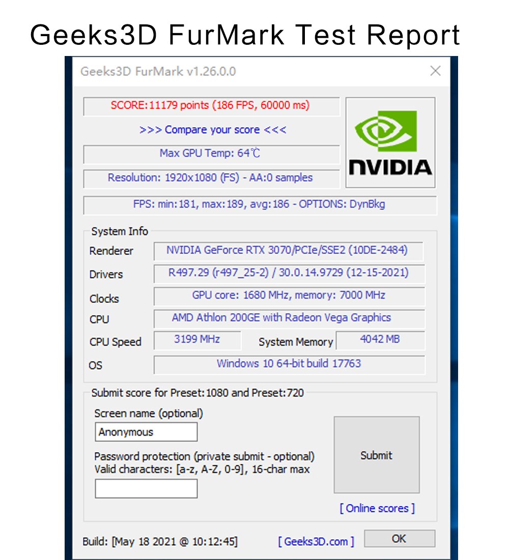 Herní grafická karta 51RISC RTX3070 8GB NVIDIA GPU 12Pin GDDR6 256bit HDMI*1 DP*3 PCI-E 4.0 x16 rtx3070 8GB