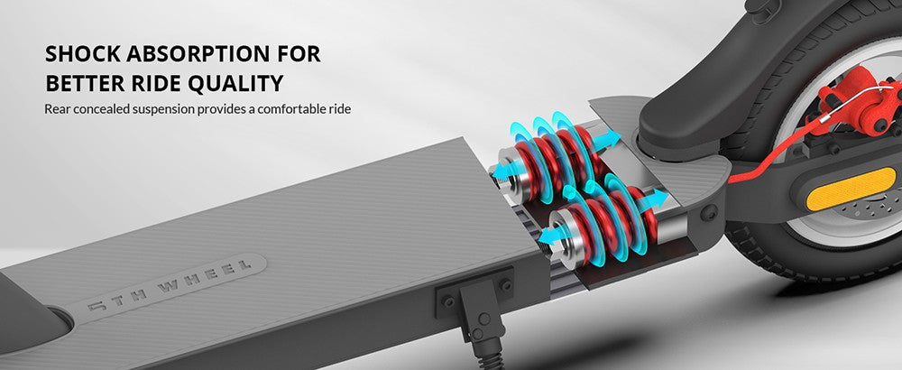 Elektrická koloběžka V30 Pro s pětikolovým pohonem, 10palcové pneumatiky s voštinovou úpravou, přední motor 350 W (MAX. 520 W), maximální rychlost 18 mph, baterie 36 V 7,5 Ah