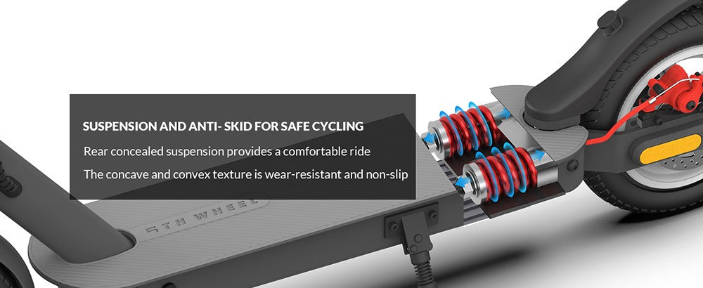 Elektrická koloběžka V30 Pro s pětikolovým pohonem, 10palcové pneumatiky s voštinovou úpravou, přední motor 350 W (MAX. 520 W), maximální rychlost 18 mph, baterie 36 V 7,5 Ah