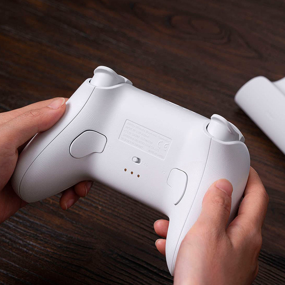 8Bitdo Ultimate Gaming Controller with Charging Dock, Hall Effect Sensing Joystick, Compatible with Switch, Windows &amp; Steam Deck - White